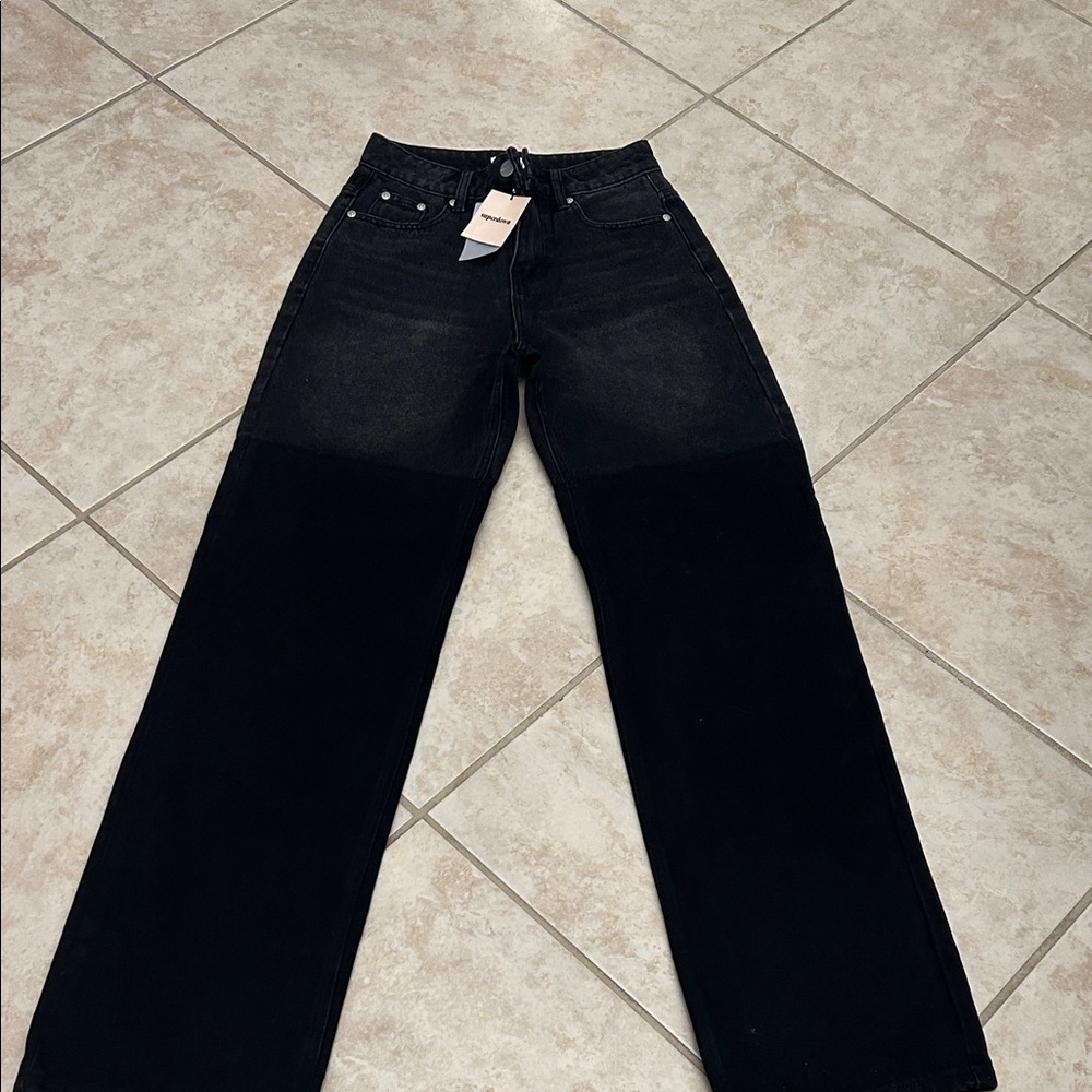 Superdown by Revolve NEW Black Flare Wide-Leg Jeans
